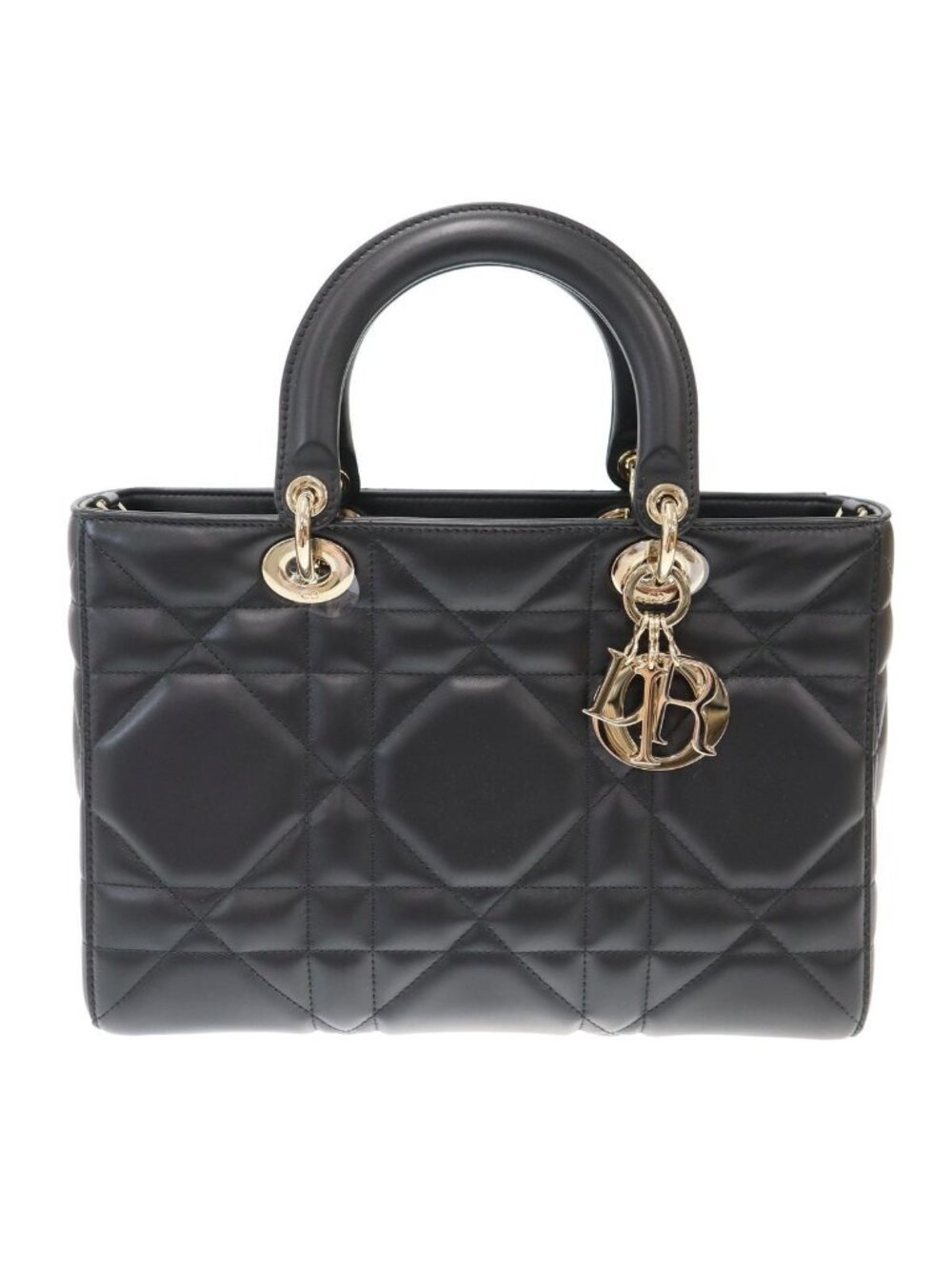 Dior Lady D-sire Cannage Medium 2-Way Shoulder Bag Black
